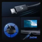 Orico USB-C - USB-C USB4 Thunderbolt5 Kábel - 2m 240W 80Gbps - Fekete