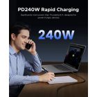 Orico USB-C - USB-C USB4 Thunderbolt5 Kábel - 2m 240W 80Gbps - Fekete