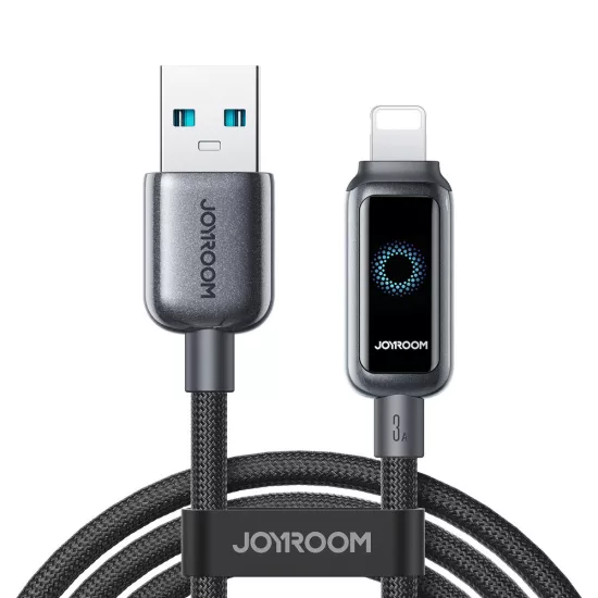 Joyroom S-A55 USB-A - Lightning StarFlight Kábel - 1.2m 3A - Fekete