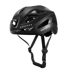  Rockbros ZK-077 Kerékpáros Sisak Beépített Fényforrásokkal 57-61 cm - Fekete