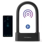 Rockbros SMART Kerékpárzár Ujjlenyomat Olvasóval és Bluetooth Kapcsolattal - Fekete