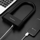 Rockbros SMART Kerékpárzár Ujjlenyomat Olvasóval és Bluetooth Kapcsolattal - Fekete