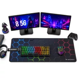   Wozinsky WPD-B800 Gamer Asztali Egérpad - 800 x 300 mm - Vízálló, Mintás - Fekete