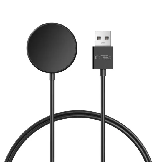 Tech-Protect MC03 UltraBoost Samsung Galaxy Watch Indukciós Töltő - USB-A 100cm - Fekete