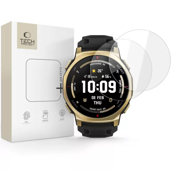 Amazfit T-Rex 3 Pro (44mm) Kijelzővédő Üvegfólia - Tech-Protect Glass Fit+ x 2 db