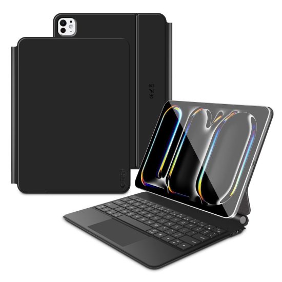 iPad Pro 11" (2024-2025) Tok - Tech-Protect Smartcase Magnetic + Billentyűzet - Fekete