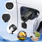 V2L Type 2 - Schuko 3500W Adapter - Kijelzővel és Tokkal - Fekete