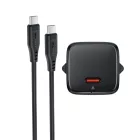 Acefast A118 GaN Hálózati Töltő 30W - USB-C + 1.2m USB-C-Lightning Kábel - Fekete