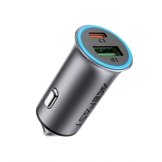 Acefast B16 Autós Töltő 95W - USB-A + USB-C - Szürke