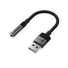 Acefast J13 USB-A - 3.5mm Mini Jack Adapter - Fekete