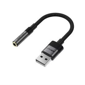 Acefast J13 USB-A - 3.5mm Mini Jack Adapter - Fekete
