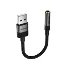Acefast J13 USB-A - 3.5mm Mini Jack Adapter - Fekete
