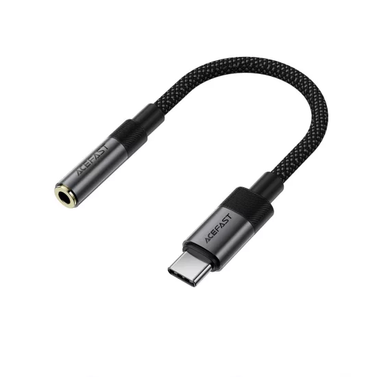 Acefast J12 USB-C - 3.5mm Mini Jack Adapter - Fekete