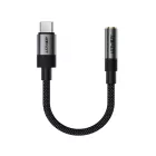 Acefast J12 USB-C - 3.5mm Mini Jack Adapter - Fekete