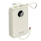 Dudao K14+ Power Bank 20000mAh 22.5W - Beépített Lightning és USB-C Kábelekkel - Fehér