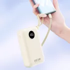 Dudao K14+ Power Bank 20000mAh 22.5W - Beépített Lightning és USB-C Kábelekkel - Fehér