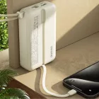 Dudao K14+ Power Bank 20000mAh 22.5W - Beépített Lightning és USB-C Kábelekkel - Fehér