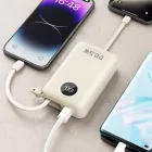 Dudao K14+ Power Bank 20000mAh 22.5W - Beépített Lightning és USB-C Kábelekkel - Fehér