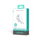 Joyroom JR-TG7 Hálózati Töltő 33W - USB-A + USB-C + 1m 60W C-C Kábel - Fehér