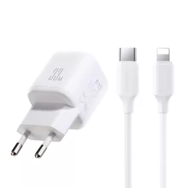  Joyroom JR-TG7 Hálózati Töltő 33W - USB-A + USB-C + 1m C-iP Kábel - Fehér