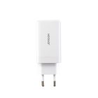 Joyroom JR-TG10 GaN Hálózati Töltő 65W - 2x USB-C + USB-A + C-C 1.2m 100W Kábel - Fehér