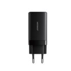 Joyroom JR-TG10 GaN Hálózati Töltő 65W - 2x USB-C + USB-A + 1.2m 100W C-C Kábel - Fekete