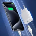 Joyroom JR-TF4 Hálózati Töltő 18W - USB-A + 1m A-C Kábel - Fehér