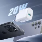 Joyroom JR-TF4 Hálózati Töltő 18W - USB-A + 1m A-C Kábel - Fehér
