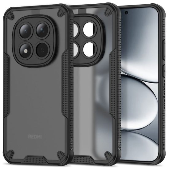 Xiaomi Redmi Note 15 Pro 5G Tok - Tech-Protect Rugged Shield - Áttetsző-Fekete
