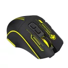 Wozinsky WMGB-1181 Vezeték Nélküli Optikai Gaming Egér - 3200 DPI - Beépített Akkumulátor - Fekete-Sárga