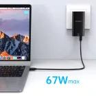 Choetech PD6011 GaN Hálózati Töltő PD 65W - USB-C + USB-A - Fekete