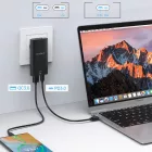 Choetech PD6011 GaN Hálózati Töltő PD 65W - USB-C + USB-A - Fekete