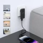 Choetech PD6011 GaN Hálózati Töltő PD 65W - USB-C + USB-A - Fekete