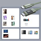 Choetech USB-C - USB-C Kábel - 1.2m PD 60W + Kijelző - Zöld