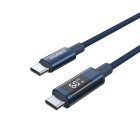 Choetech USB-C - USB-C Kábel - 1.2m PD 60W + Kijelző - Kék