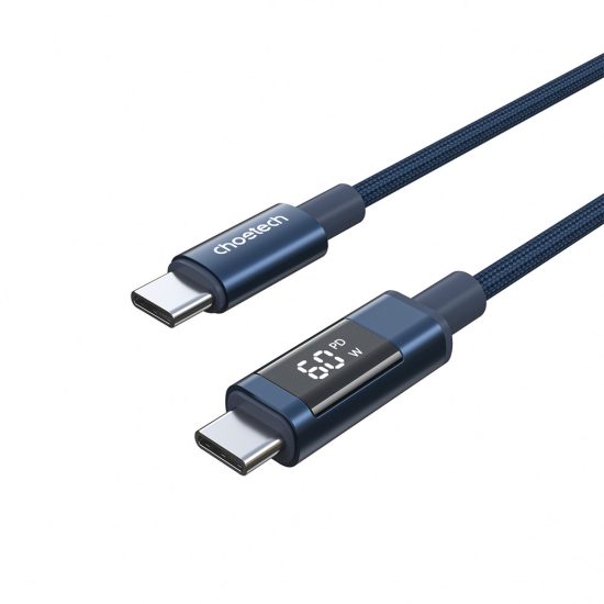 Choetech USB-C - USB-C Kábel - 1.2m PD 60W + Kijelző - Kék