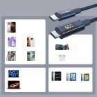 Choetech USB-C - USB-C Kábel - 1.2m PD 60W + Kijelző - Kék