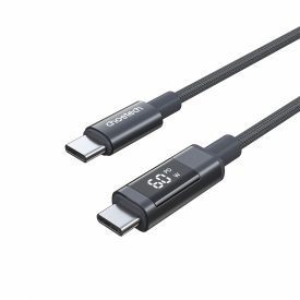   Choetech USB-C - USB-C Kábel - 1.2m PD 60W + Kijelző - Fekete