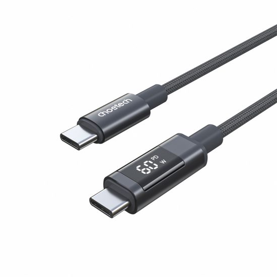 Choetech USB-C - USB-C Kábel - 1.2m PD 60W + Kijelző - Fekete