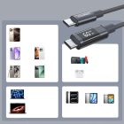 Choetech USB-C - USB-C Kábel - 1.2m PD 60W + Kijelző - Fekete