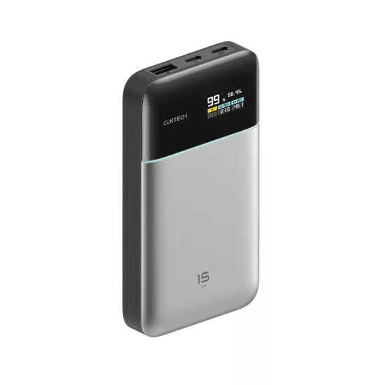 Cuktech 15 Air Power Bank 15000mAh 100W - Szürke