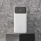 Dudao K15Max Power Bank 30000mAh PD 22.5W CCC - 2xC + A + USB-C + Lightning Kábel - Fehér