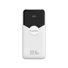 Wozinsky WFC-20W Power Bank 20000mAh 22.5W PD20W - Beépített Lightning és USB-C Kábellel - Fehér