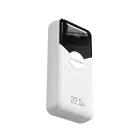 Wozinsky WFC-20W Power Bank 20000mAh 22.5W PD20W - Beépített Lightning és USB-C Kábellel - Fehér