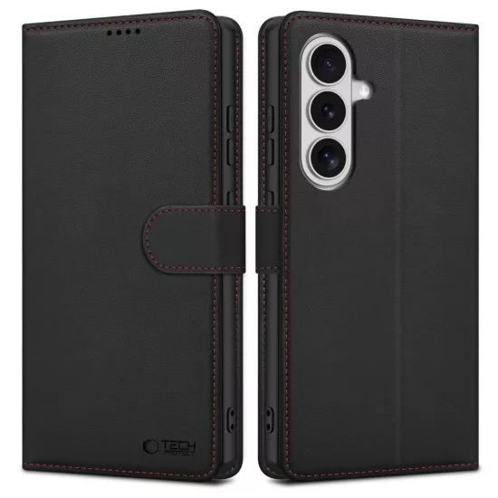 Samsung Galaxy S26 Tok - Tech-Protect Wallet - Fekete-Piros