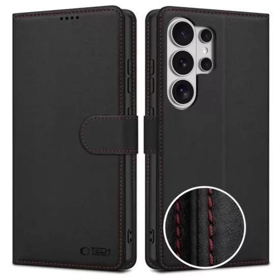 Samsung Galaxy S26 Ultra Tok - Tech-Protect Wallet - Fekete-Piros