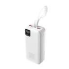 Wozinsky W8-W Power Bank 30000mAh 30W - 2x USB-A + USB-C + Zseblámpa - Fehér