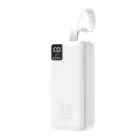 Wozinsky W8-W Power Bank 30000mAh 30W - 2x USB-A + USB-C + Zseblámpa - Fehér