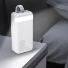 Wozinsky W8-W Power Bank 30000mAh 30W - 2x USB-A + USB-C + Zseblámpa - Fehér