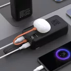 Wozinsky W8-W Power Bank 30000mAh 30W - 2x USB-A + USB-C + Zseblámpa - Fekete